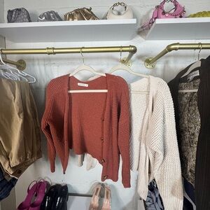 Women's Rust Cardigan Sweater